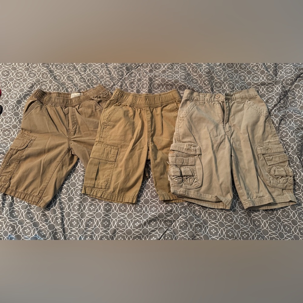 Lot of 3 Tan and Brown Cargo Shorts Relaxed Fit Place brand & Carters